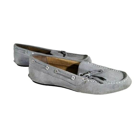 Womens Lands End Grey soft Suede Driving Shoes - Picture 7 of 8